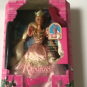Vintage Barbie Rapunzel Doll in Pink and Gold